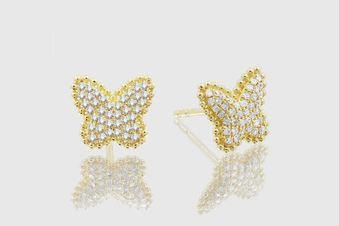 Butterfly Diamond Pave Earrings - elbeu