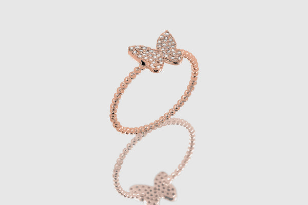 Butterfly Diamond Pave Ring - elbeu