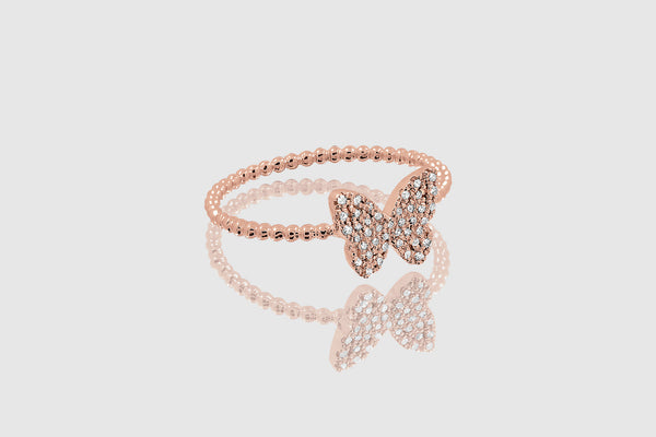 Butterfly Diamond Pave Ring - elbeu
