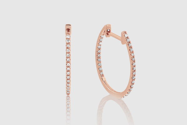 Oval Hoop Diamond Earrings - elbeu