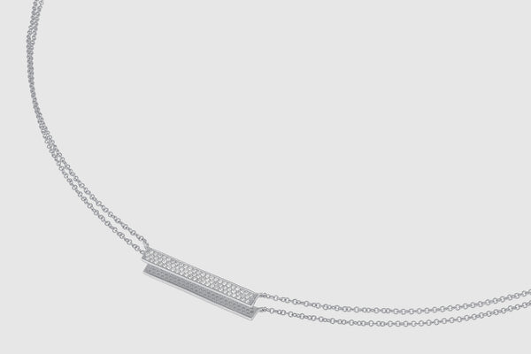 Thin Bar Diamond Necklace - elbeu